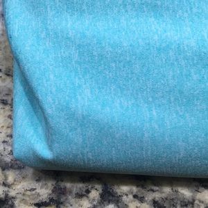Turquoise and white stretch fabric
